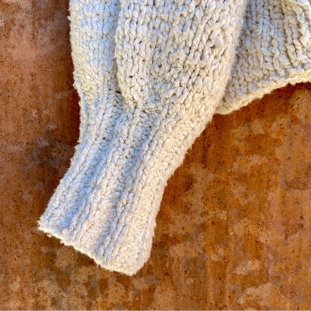 Relaxed Cream Crewneck Knit Sweater - Picture 2 of 3